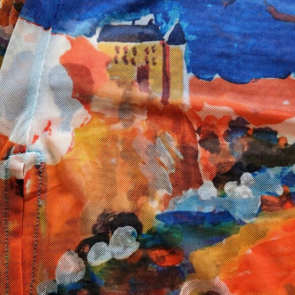 MALOKA Portugal sheer tunic blouse Sz 2 Mother PEARL buttons ART TO WEAR EUROPE - Picture 4 of 14